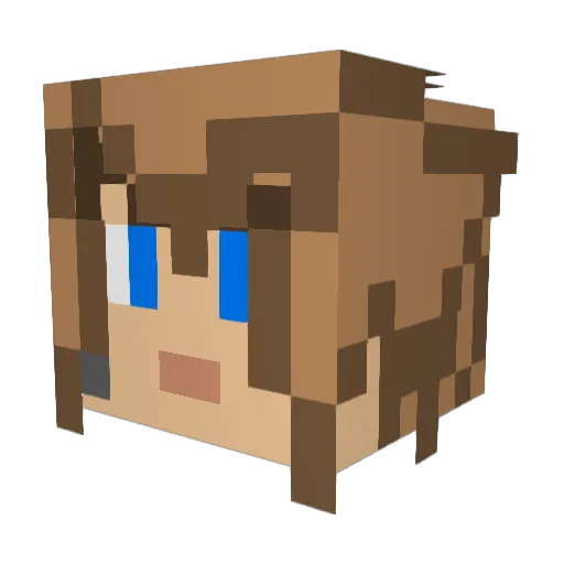 Shiinraa Minecraft avatar head, 3D render