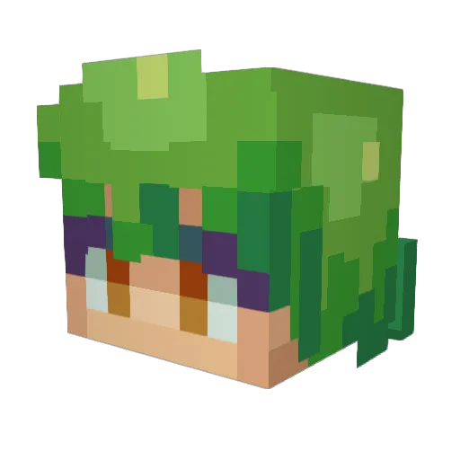Shiiqu Minecraft avatar head, 3D render