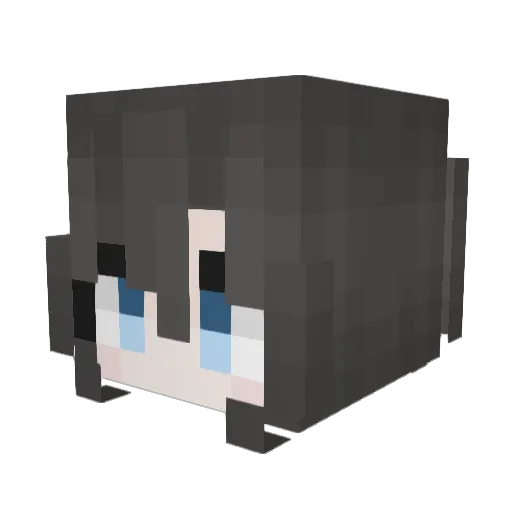 Shiirayy Minecraft avatar head, 3D render