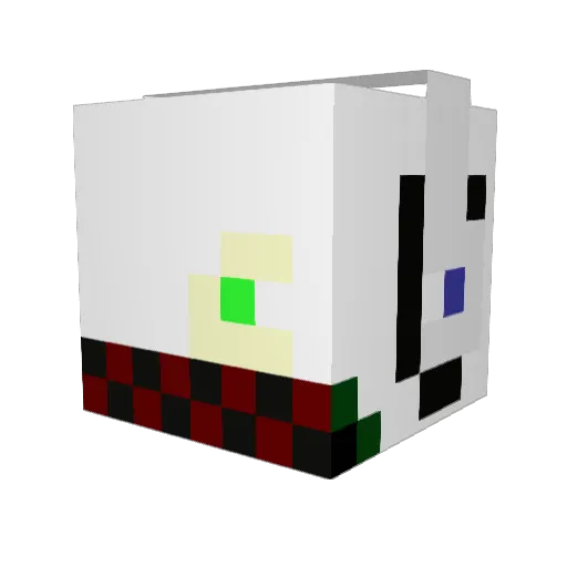 Shiisaa Minecraft avatar head, 3D render