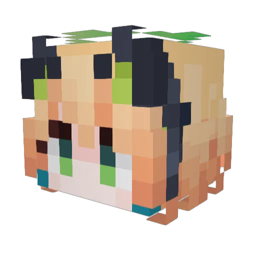 Shika_Noko Minecraft avatar head, 3D render