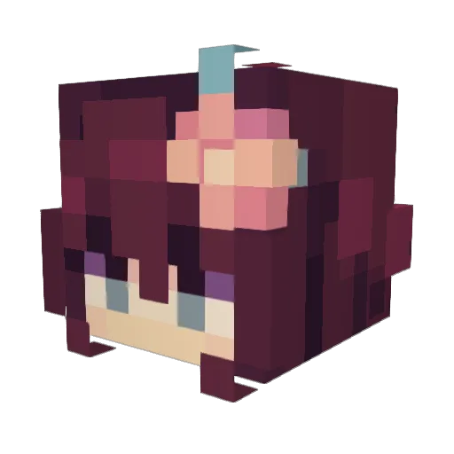 Shikialia Minecraft avatar head, 3D render