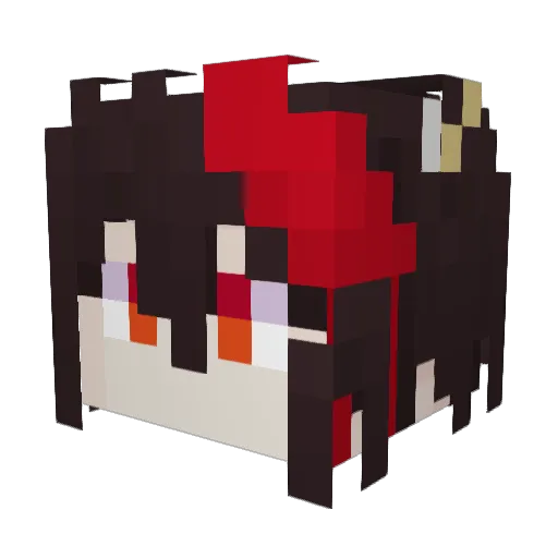 Shikinomiya Minecraft avatar head, 3D render