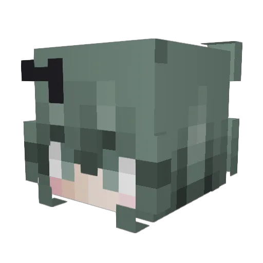 Shikochin Minecraft avatar head, 3D render