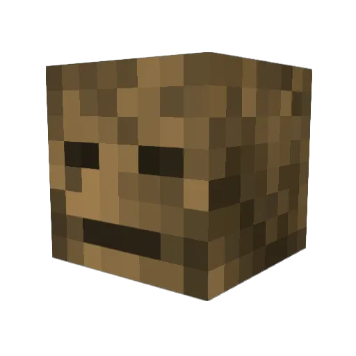 Shikuzi Minecraft avatar head, 3D render
