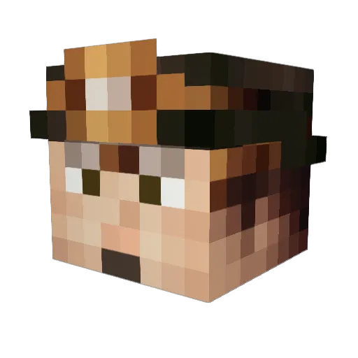 Shilghter Minecraft avatar head, 3D render
