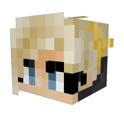 Shilink Minecraft avatar head, 3D render