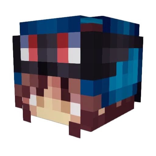 Shimaki Minecraft avatar head, 3D render