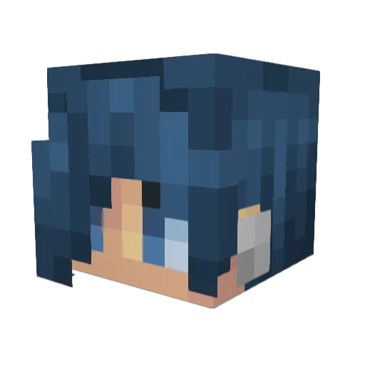 Shimeiji Minecraft avatar head, 3D render