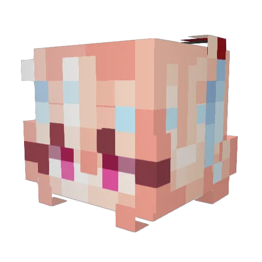 Shimigaki Minecraft avatar head, 3D render