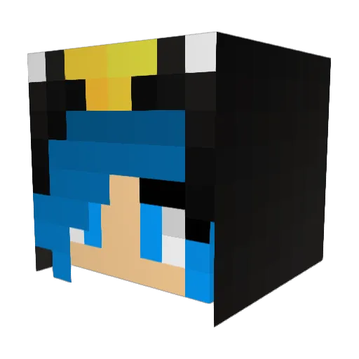 Shimmer200 Minecraft avatar head, 3D render
