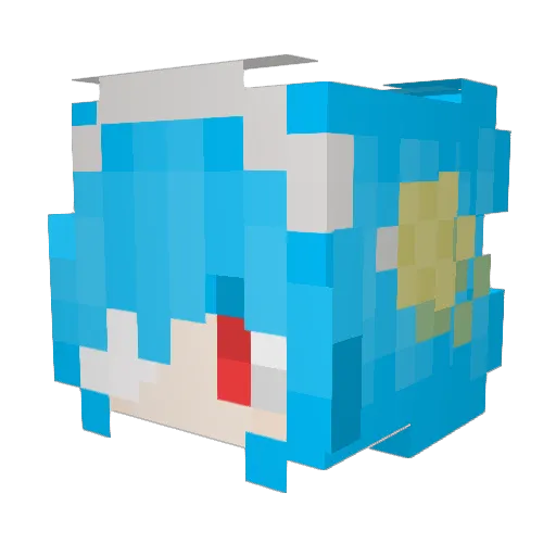 Shimonsan Minecraft avatar head, 3D render