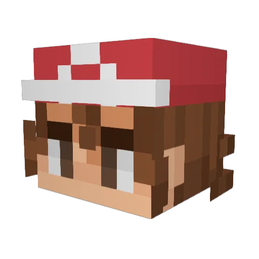 Shimperio Minecraft avatar head, 3D render
