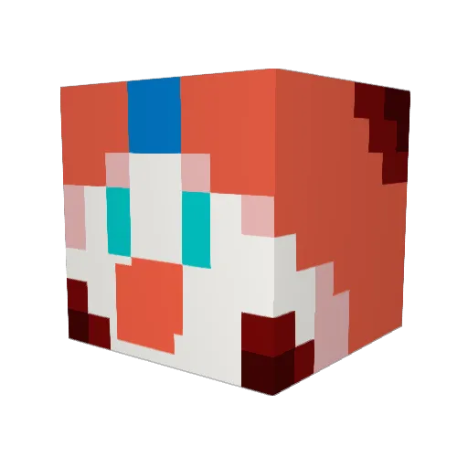 Shimsham_Clown Minecraft avatar head, 3D render