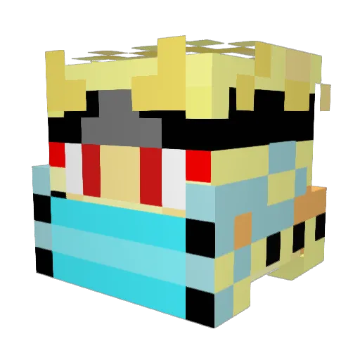 Shimychu Minecraft avatar head, 3D render