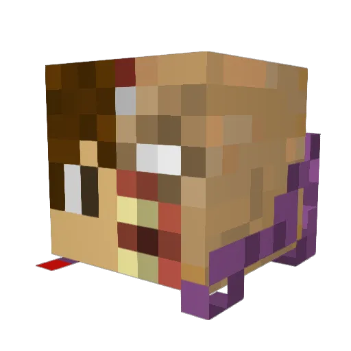 ShinHD Minecraft avatar head, 3D render