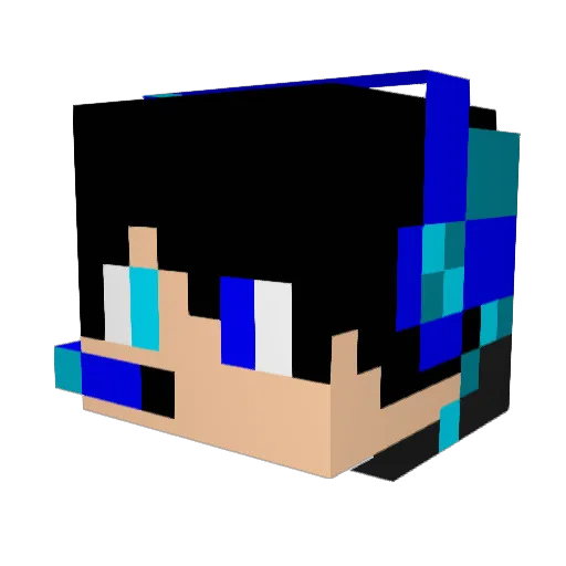 ShinMalfur Minecraft avatar head, 3D render