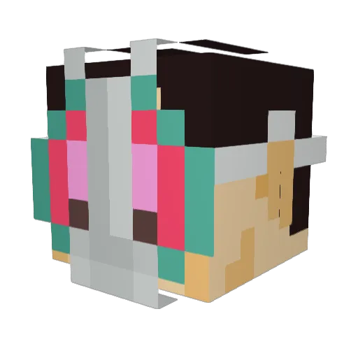 Shin_Blank Minecraft avatar head, 3D render