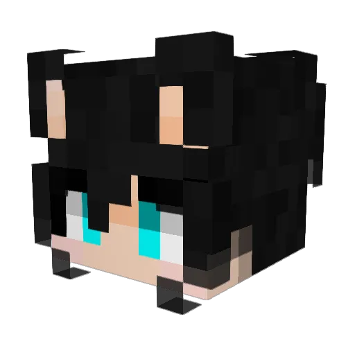 ShinaNeko Minecraft avatar head, 3D render
