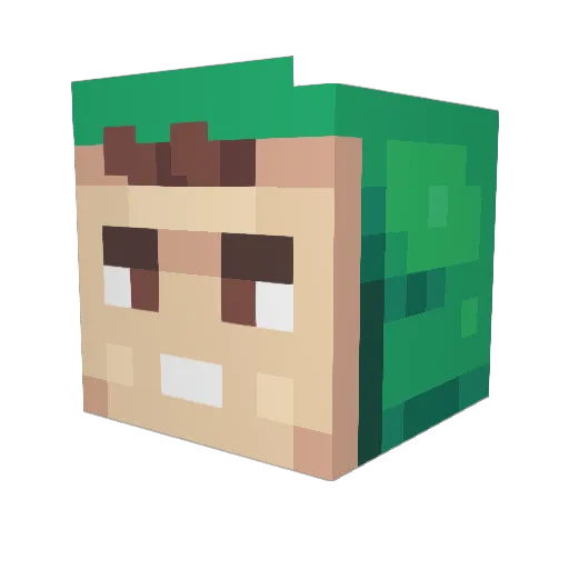 Shinboru Minecraft avatar head, 3D render