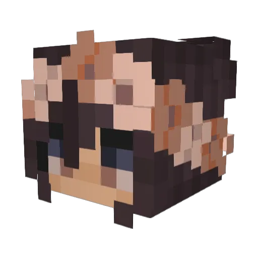 Shinchou Minecraft avatar head, 3D render