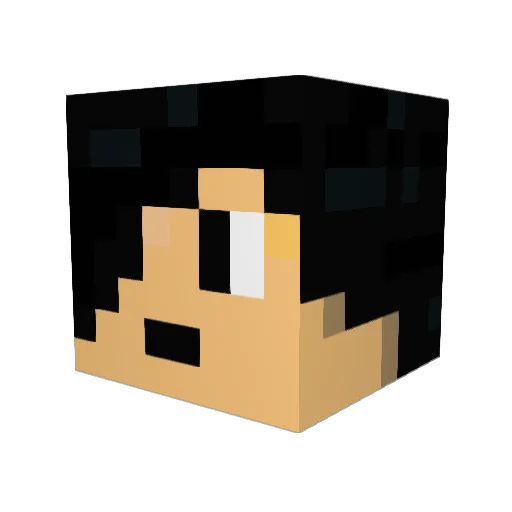 Shincy Minecraft avatar head, 3D render