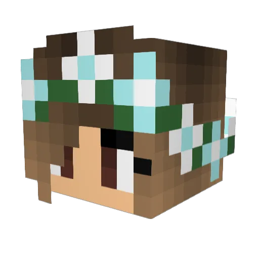 ShineDiamond Minecraft avatar head, 3D render