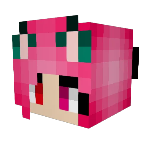 ShiniQueen Minecraft avatar head, 3D render