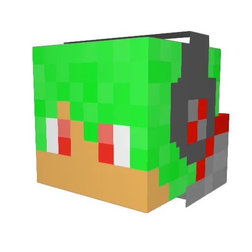 Shiniri21 Minecraft avatar head, 3D render