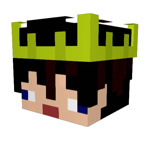 Shinizera Minecraft avatar head, 3D render