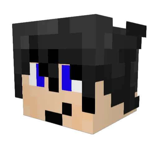 Shinjii Minecraft avatar head, 3D render