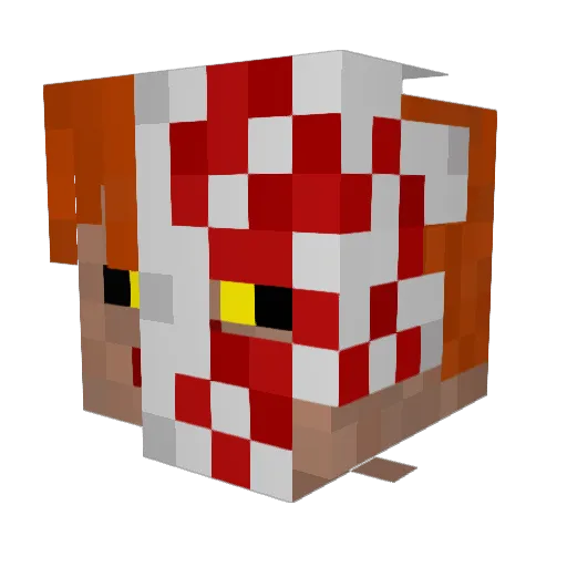 Shinjji Minecraft avatar head, 3D render