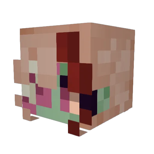 Shinjokun Minecraft avatar head, 3D render