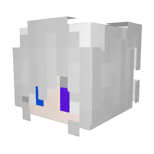 Shinoai Minecraft avatar head, 3D render