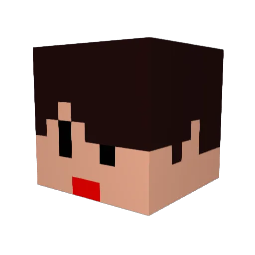Shinonomegames Minecraft avatar head, 3D render