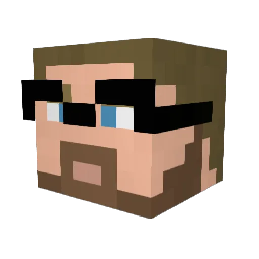 Shinotama Minecraft avatar head, 3D render
