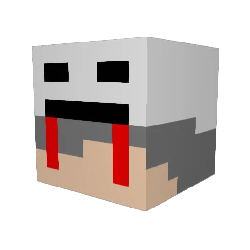 ShinpeiTV Minecraft avatar head, 3D render