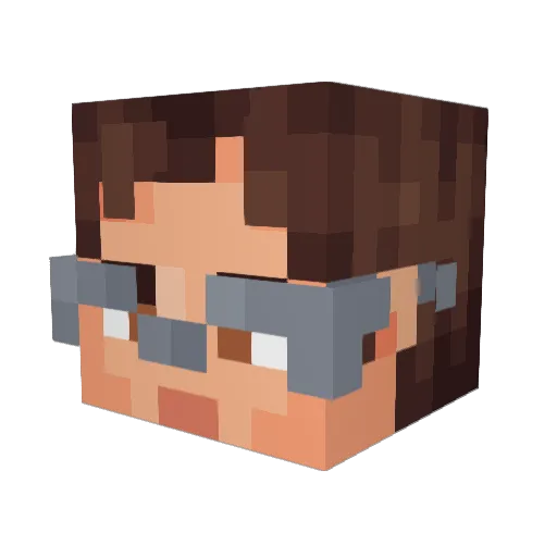 ShinraFT Minecraft avatar head, 3D render