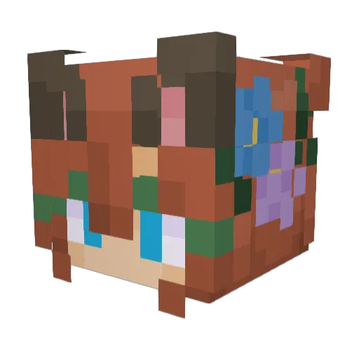 Shinsque Minecraft avatar head, 3D render