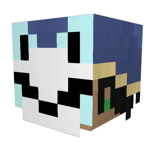 Shintoura Minecraft avatar head, 3D render