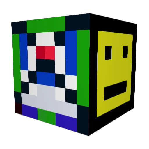 Shinudesu Minecraft avatar head, 3D render