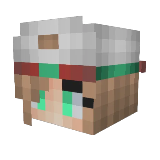 ShinyBinBag Minecraft avatar head, 3D render