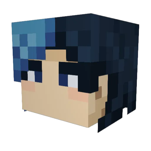ShinyDannu Minecraft avatar head, 3D render