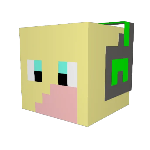 ShinyFaith Minecraft avatar head, 3D render