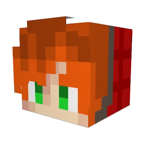 ShinyGinger Minecraft avatar head, 3D render