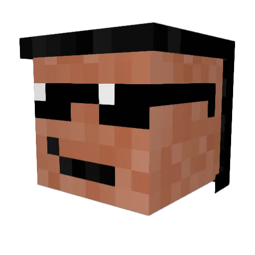 ShinyMirai Minecraft avatar head, 3D render