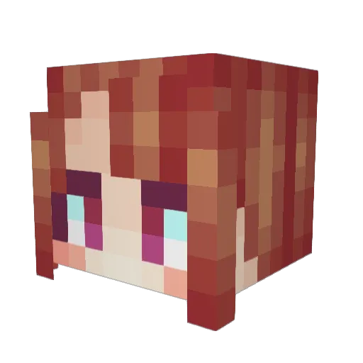 Shiny_Akko_ Minecraft avatar head, 3D render