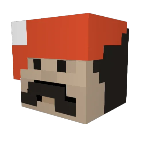 Shiny_Metal_As Minecraft avatar head, 3D render