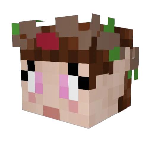 Shinyplum Minecraft avatar head, 3D render
