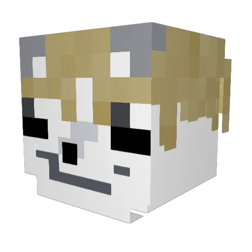 Shinyyh Minecraft avatar head, 3D render